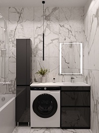 Style Line Мебель для ванной Даймонд 120 R Glass Люкс Plus черная – фотография-17
